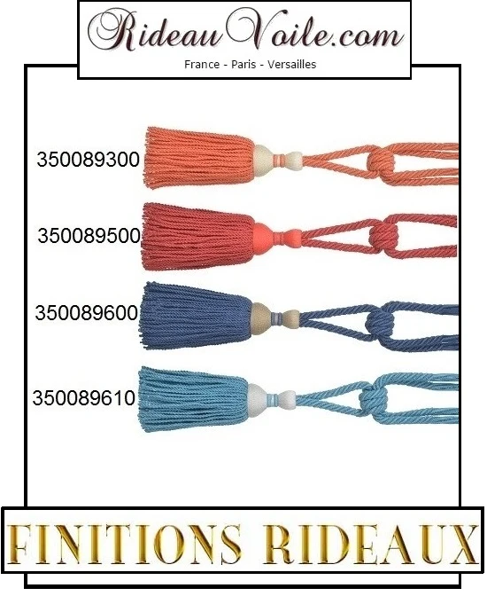 Rideauvoile boutique Passementerie embrasse gland finition de rideau luxe bois lin