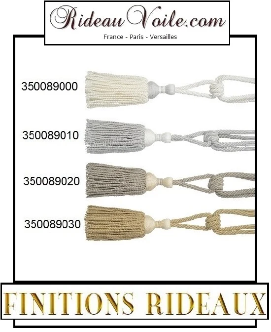 Rideauvoile boutique Passementerie embrasse gland finition de rideau luxe bois lin