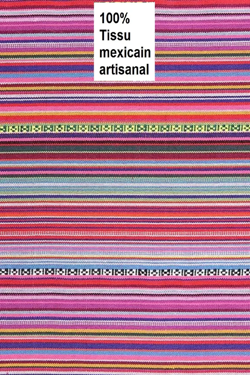 Boutique ethnique rayures mexicaine tissu ameublement mexicain au mètre rideau