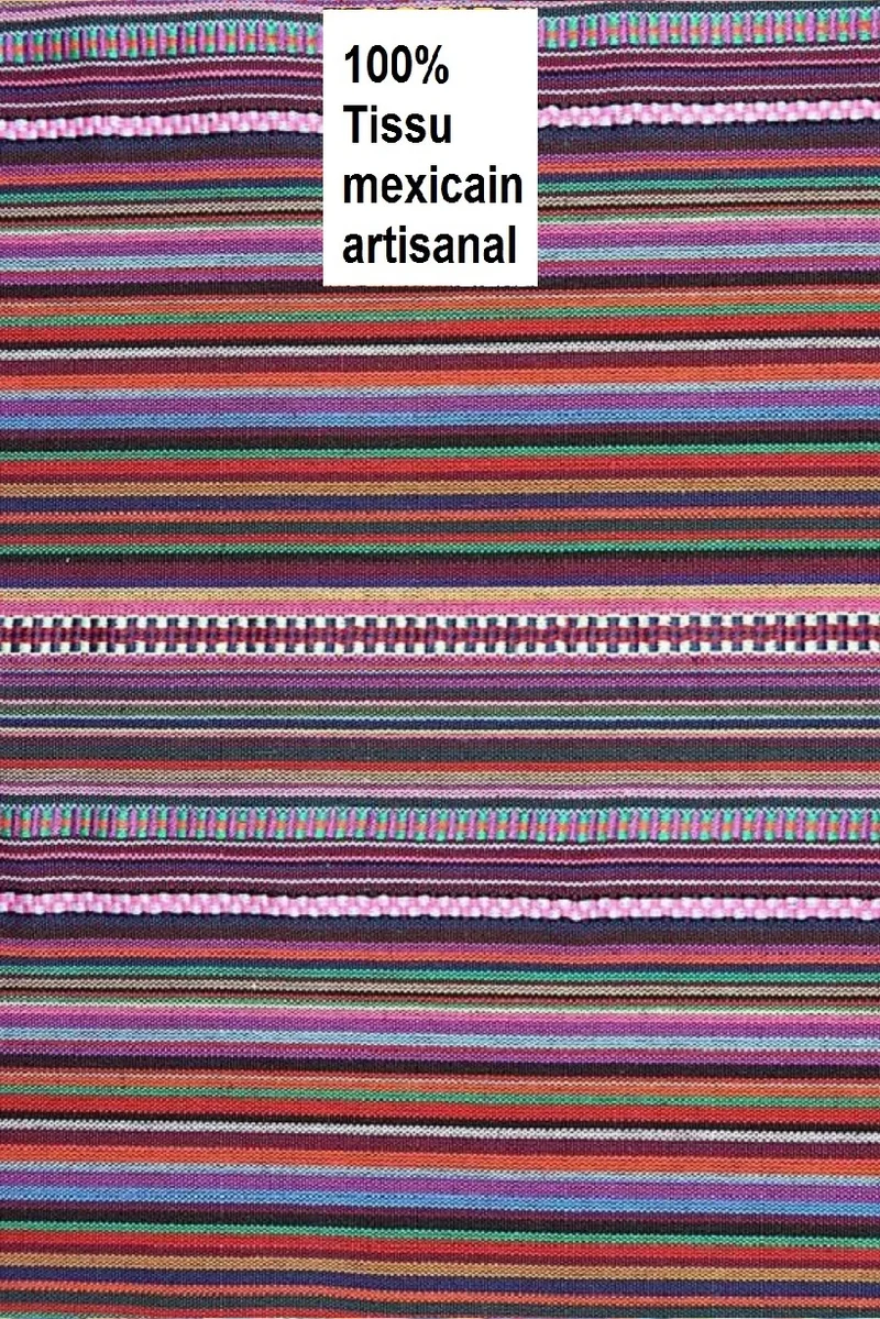 Tissu mexicain multicolore au mètre rayures au mètre rideau rayé tenture lignes