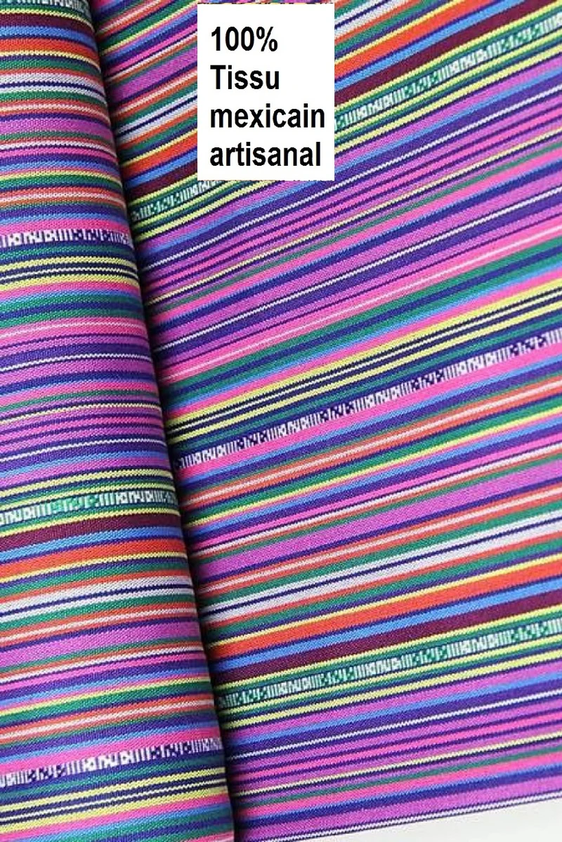 Stoff-kollektion Mexico Tissu en Coton à Rayures mexicaines au mètre rideau plaid