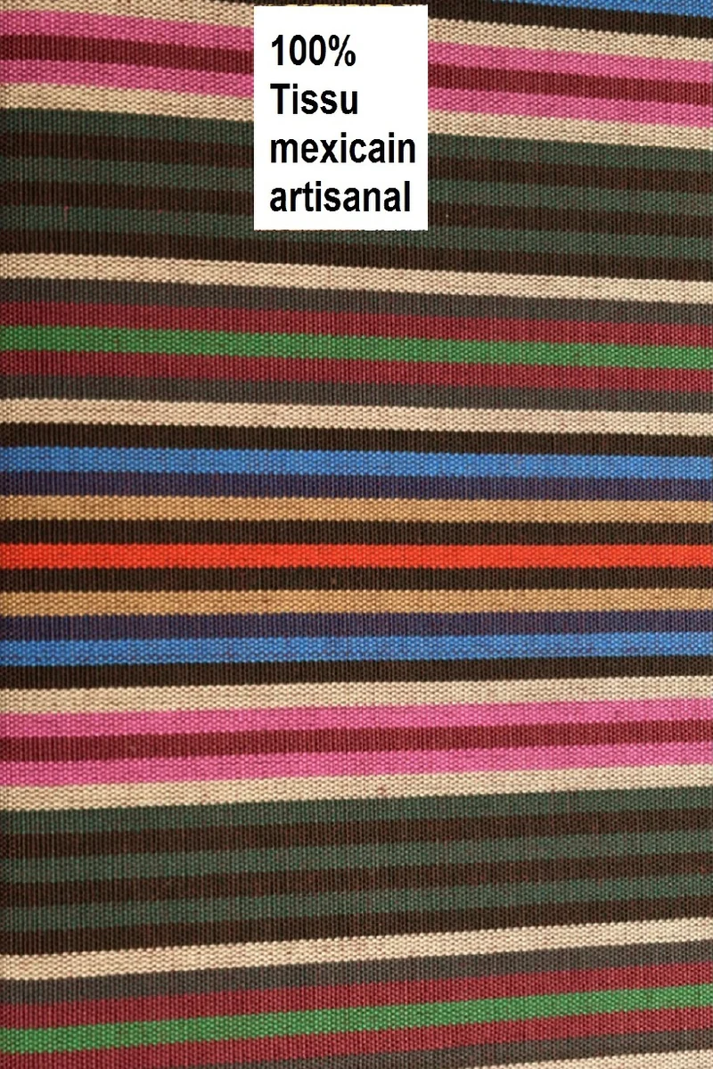 Tissu décoration au mètre artisanat mexicain rayures - couture rideau sur mesure