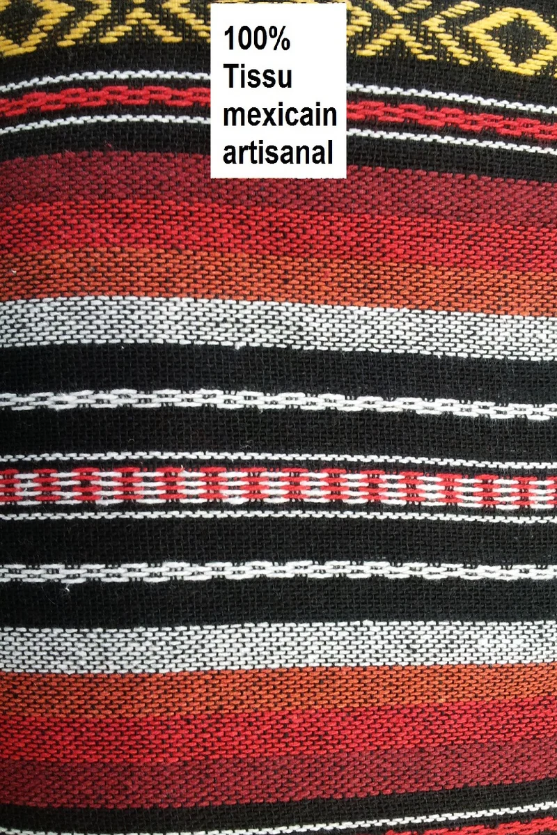 Tissu traditionnel ameublement décoration au mètre artisanat mexicain rideau plaid