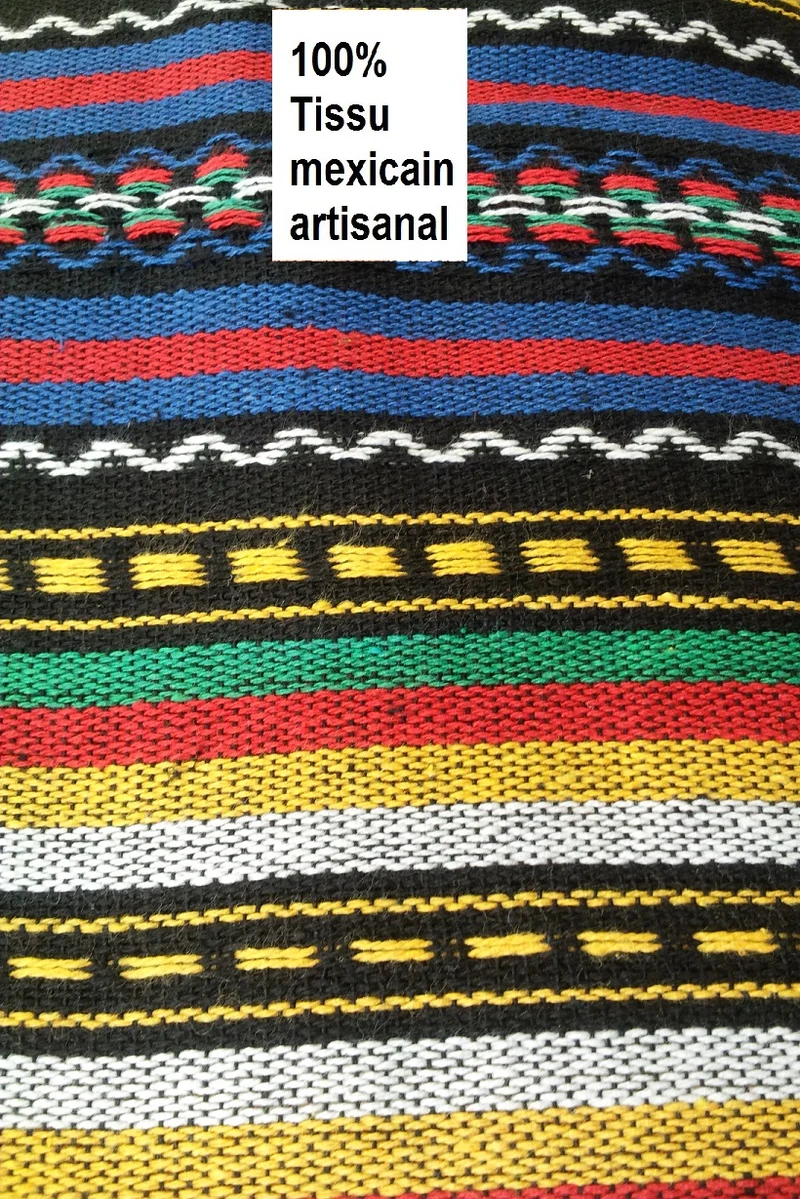 Tissu décoration au mètre artisanat mexicain rayures couture rideau coussin sur mesure