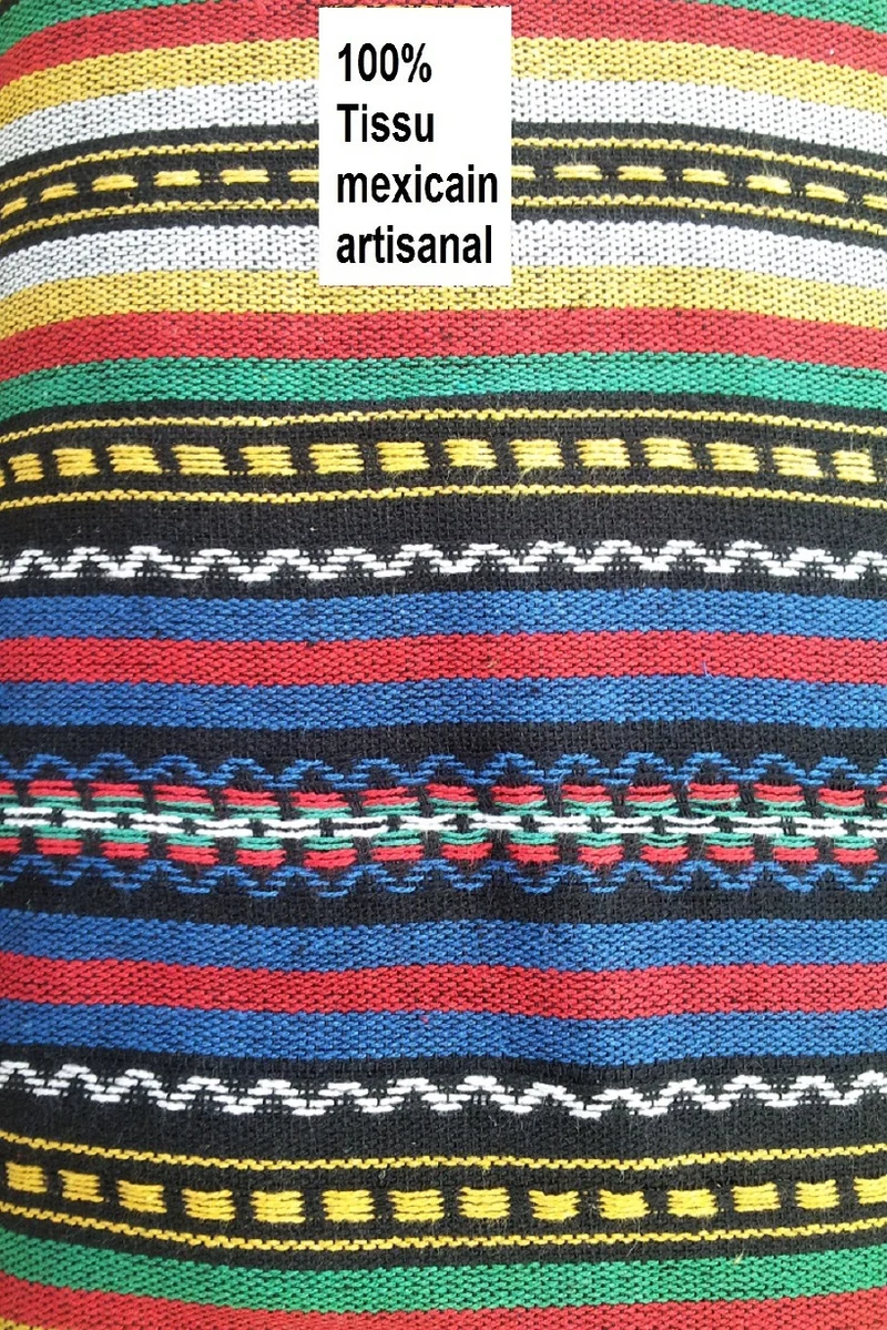 Tissu décoration au mètre artisanat mexicain rayures couture rideau coussin sur mesure