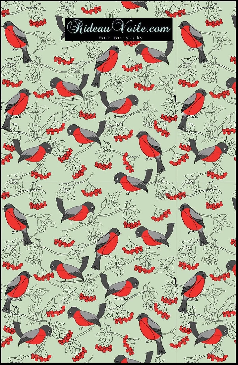 Tissu animaux décoration ameublement mètre rideau motif fleurs oiseaux fleuris