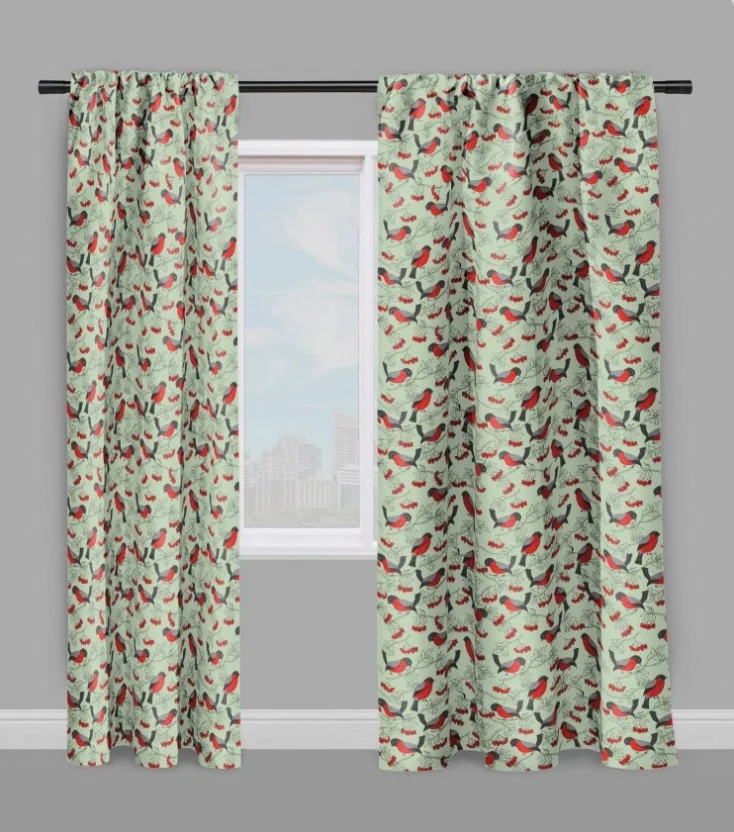 Tissu animaux décoration ameublement mètre rideau motif fleurs oiseaux fleuris