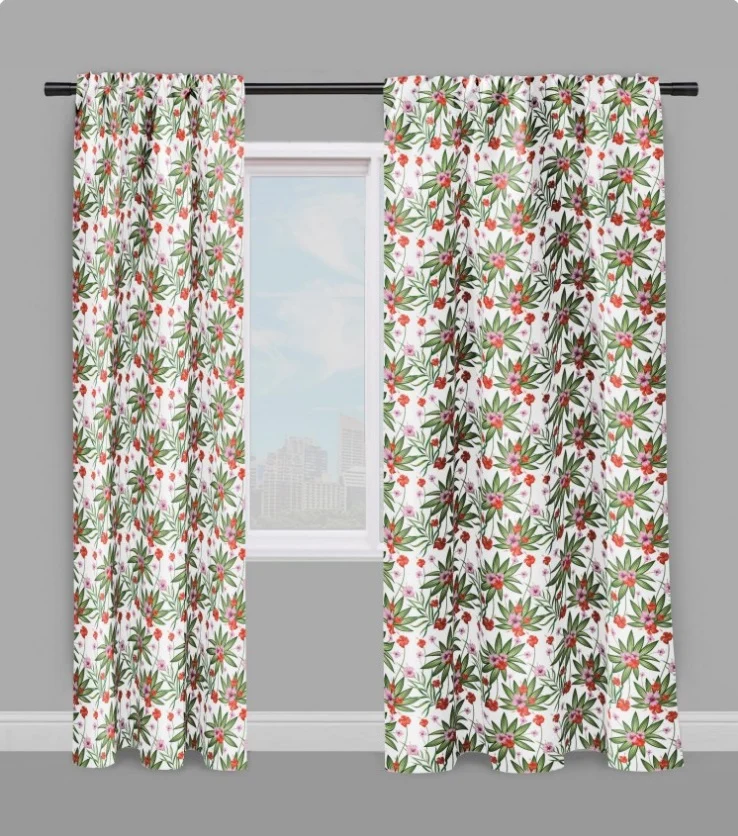 Tissu ameublement au mètre motif fleur fleuri rideau voilage tapisserie siège