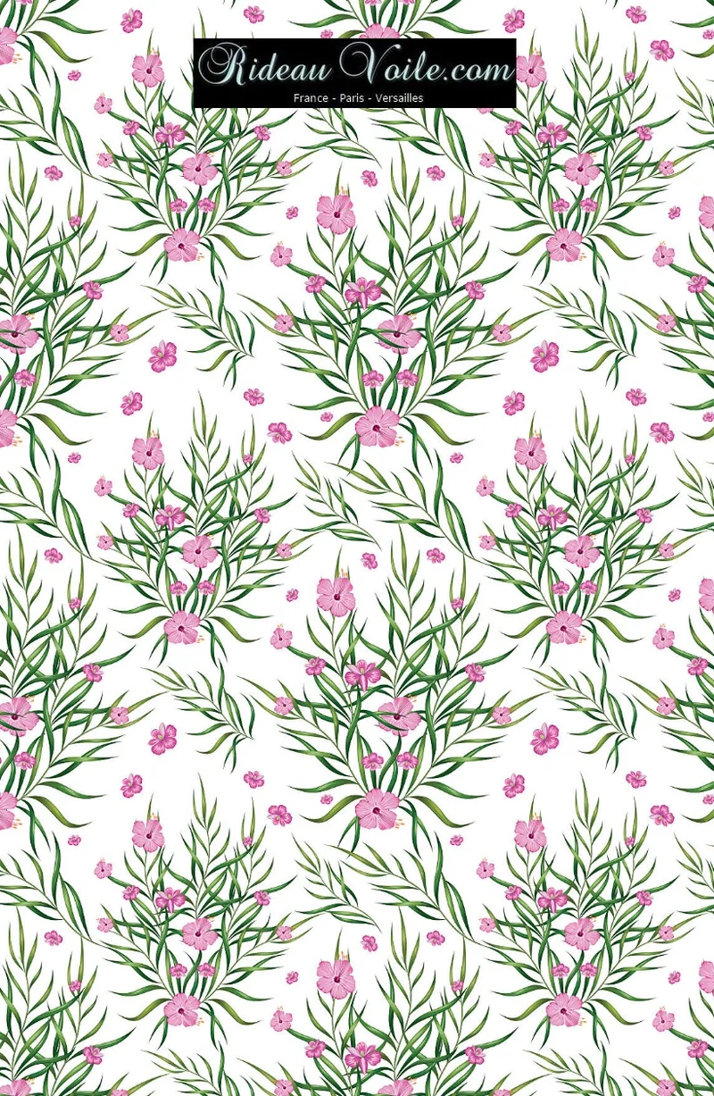 Tissu ameublement ignifugé occultant au mètre motif imprimé fleurs tapisserie
