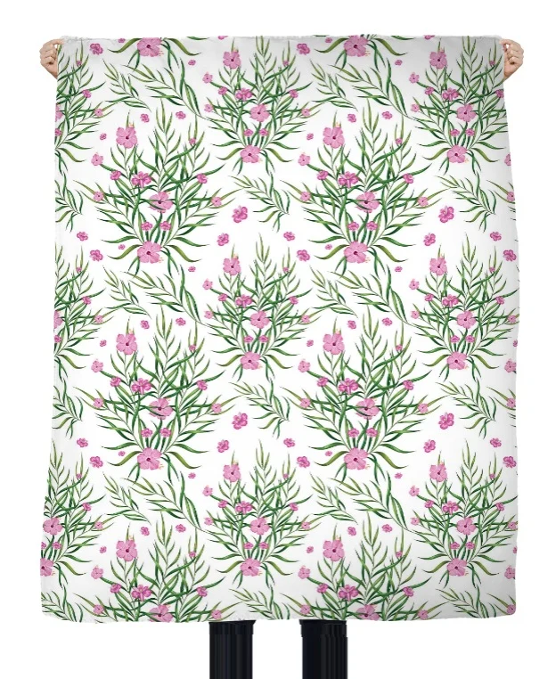 Tissu ameublement ignifugé occultant au mètre motif imprimé fleurs tapisserie