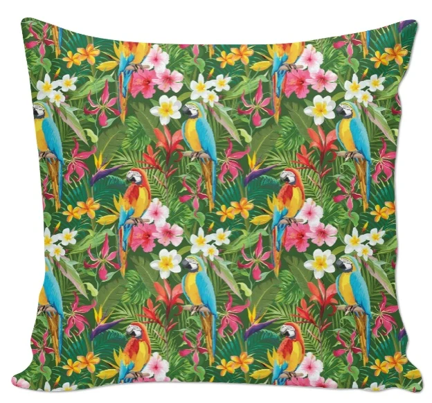 Tissus fleurs oiseaux motif exotique tropical feuilles au mètre rideau tapisserie siège