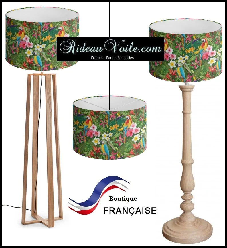 Tissus fleurs oiseaux motif exotique tropical feuilles au mètre rideau tapisserie siège