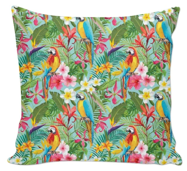 Tissu ameublement imprimé fleur oiseaux motif jungle exotique tropical feuille au mètre rideau
