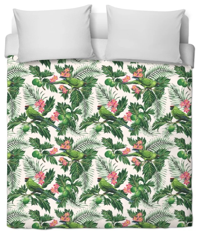 Tissu fleur oiseaux motif exotique tropical feuille au mètre rideau tapisserie siège