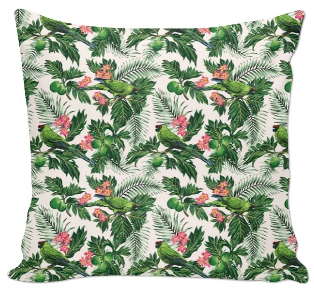Tissu fleur oiseaux motif exotique tropical feuille au mètre rideau tapisserie siège