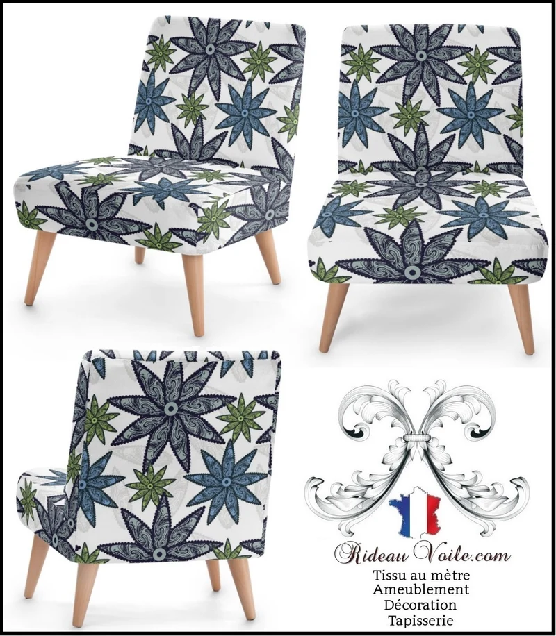 Tissu ameublement Ethnique Africain au mètre motif fleur rideau tapisserie siège