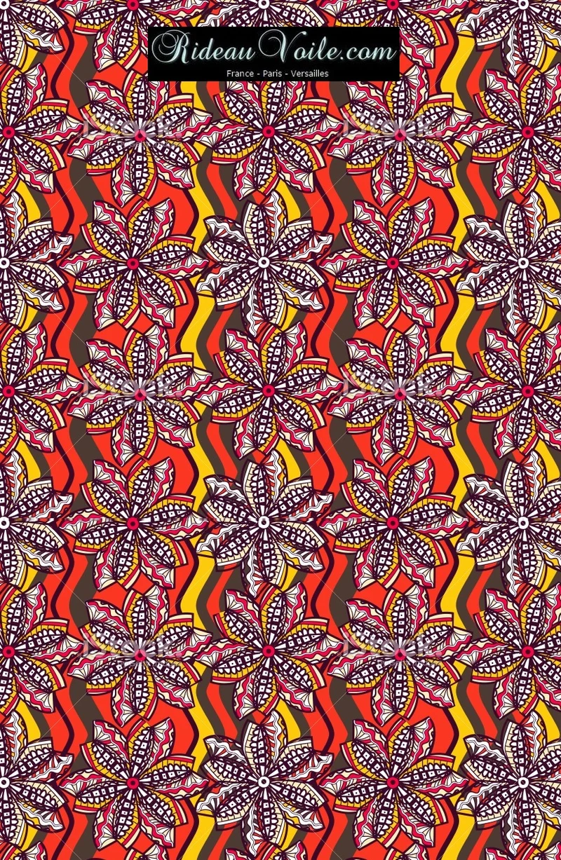 Tissu ameublement Ethnique Africain au mètre déco fleur rideau tapisserie siège