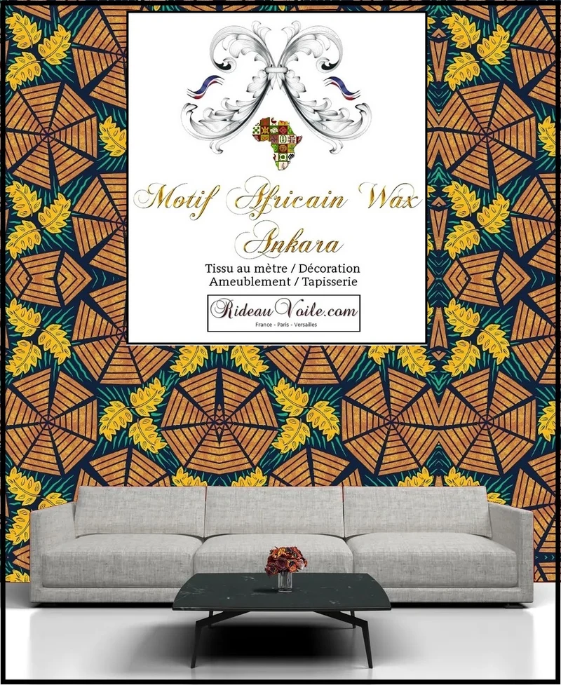 Tissu motif pagne Africain décoration tapisserie au mètre Ankara Wax rideau siège