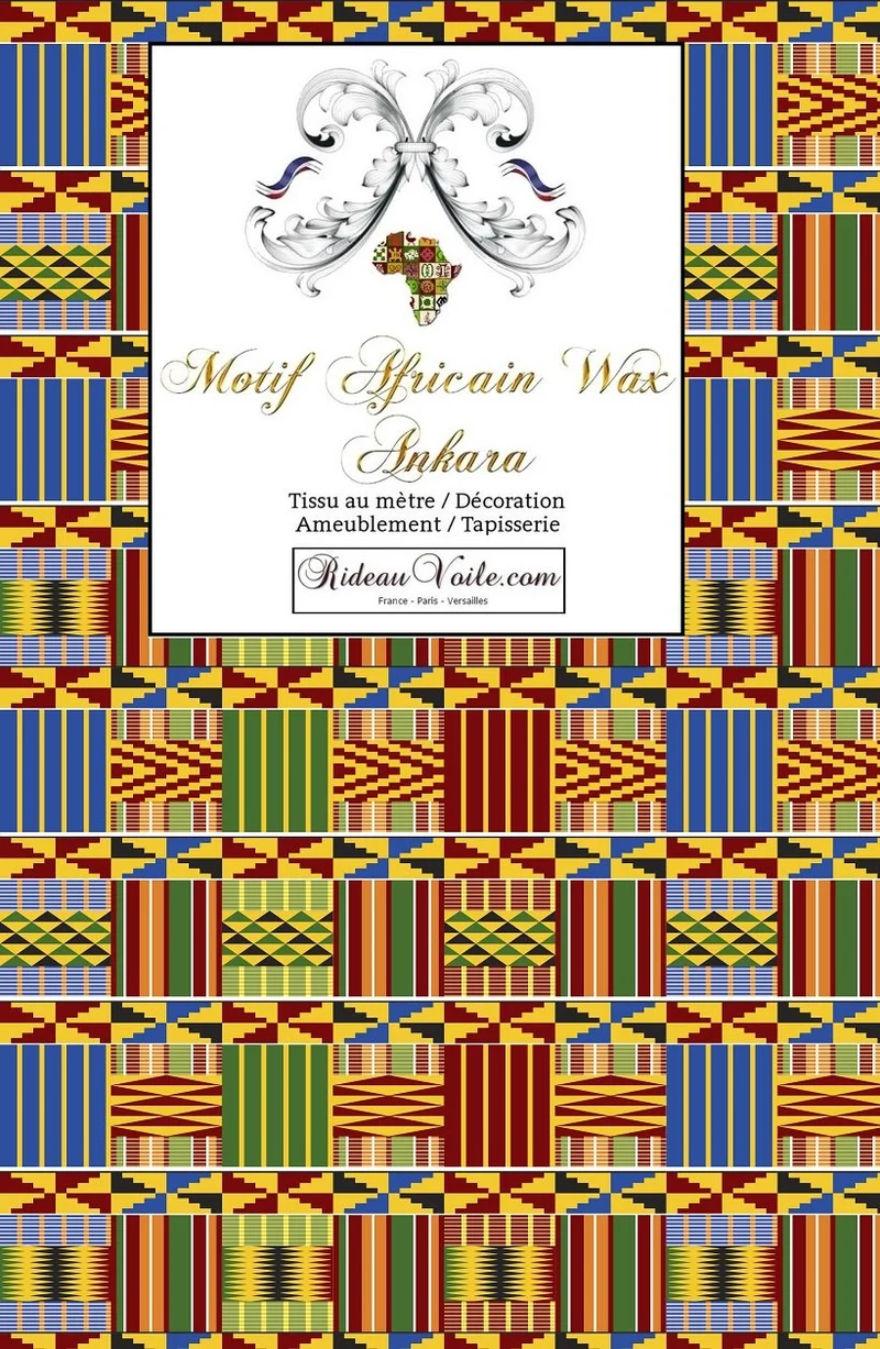 Tissu Africain ameublement tapisserie au mètre motif Ankara pagne Wax rideau siège