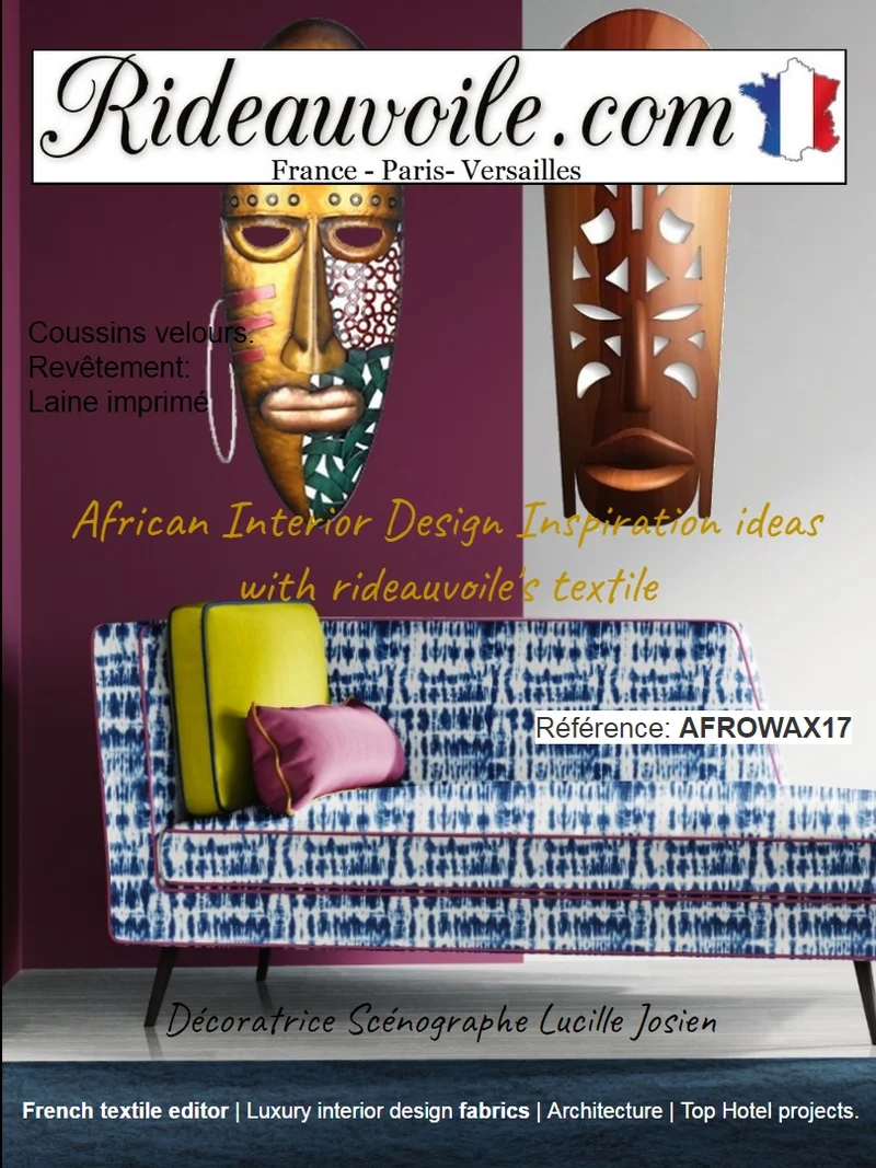 Tissu motif Africain au mètre rideau siège ameublement décoration tapisserie ethnique