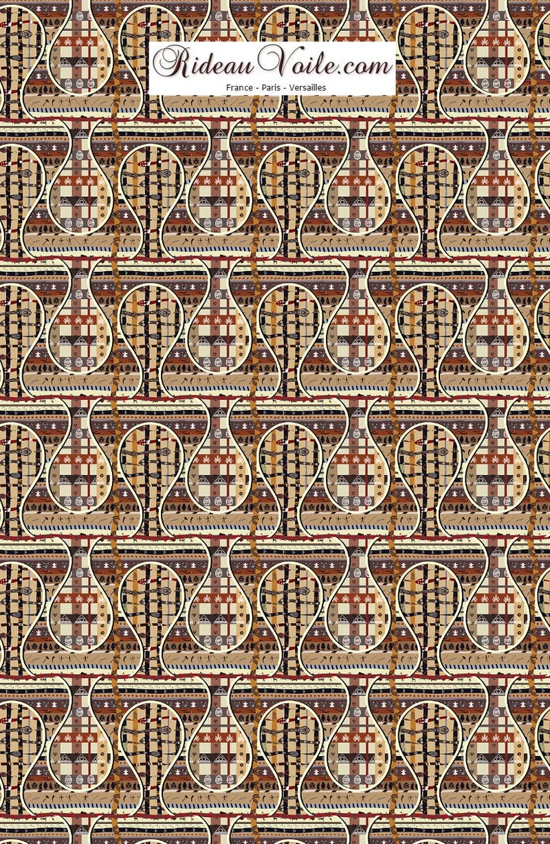 Tissu ameublement déco tapisserie ethnique motif Africain Bazin Ndop Bogolan Baltik
