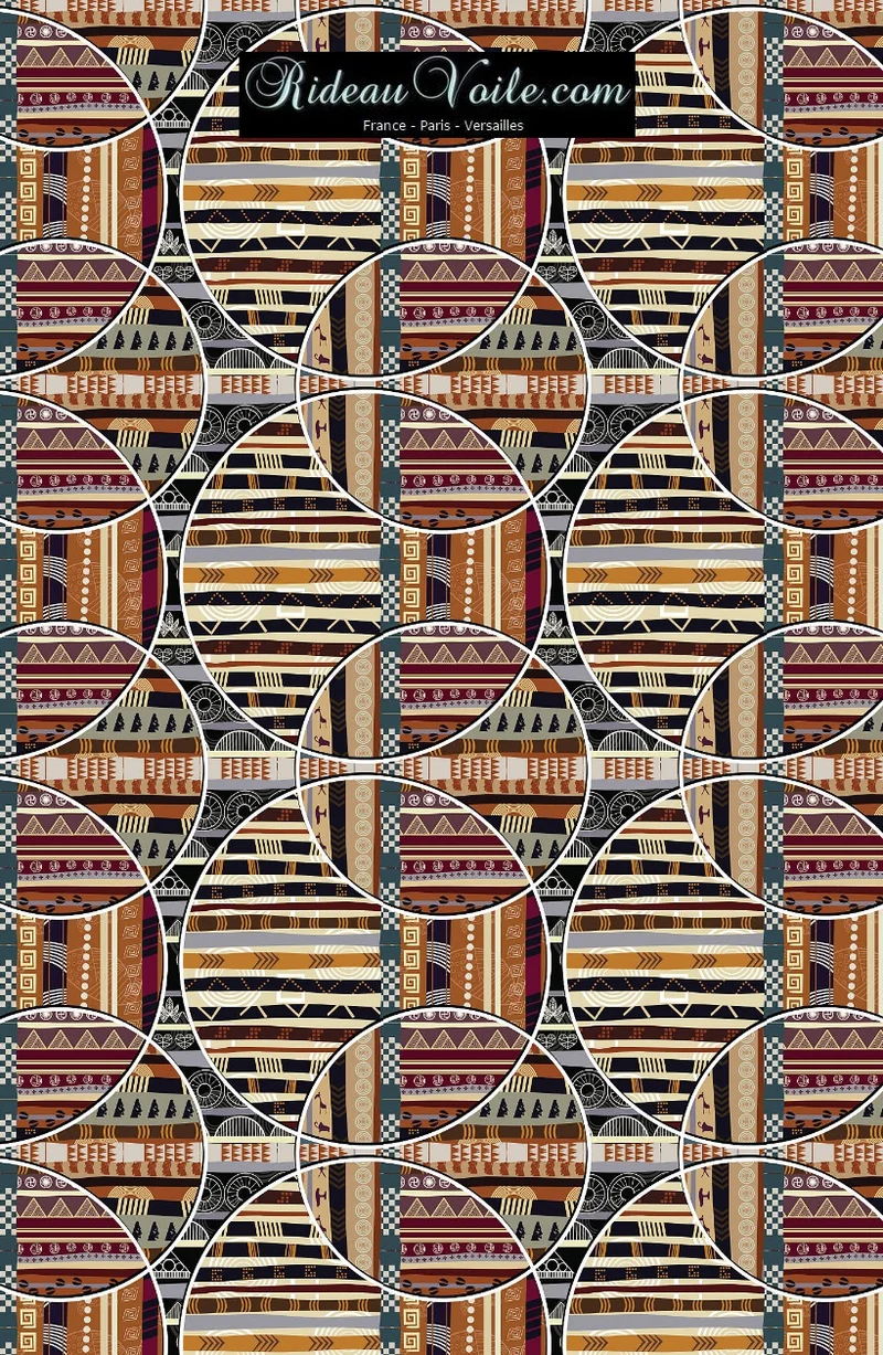Tissu ameublement décoration tapisserie ethnique motif Africain au mètre rideau siège