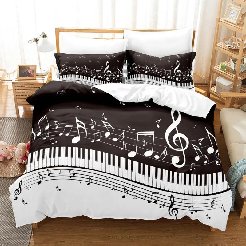 Housse de Couette et Deux Taies Musique Notes 240cm