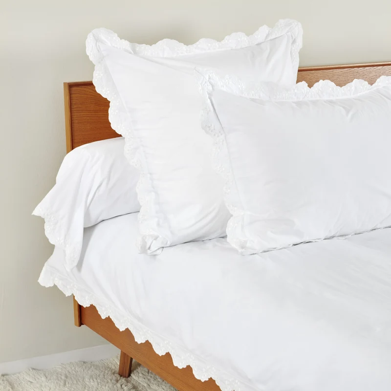 Housse de couette brodée Héloïse - Percale de coton