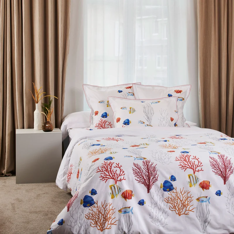 Drap housse Corail - Percale de coton