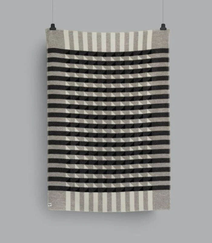 Plaid Pure Laine Design Kvam Gris 135 X 200 cm