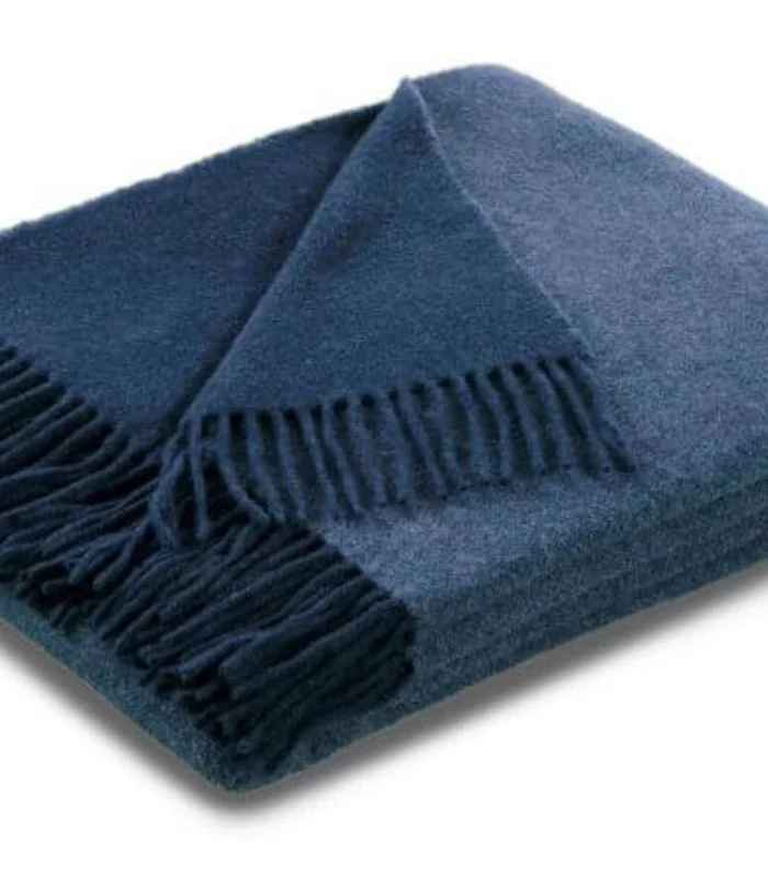 Plaid Cachemire et Laine Bleu Indigo 130 x 170 cm - Collection VENICE