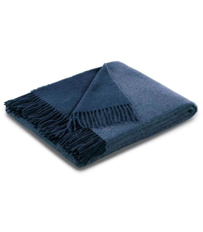 Plaid Cachemire et Laine Bleu Indigo 130 x 170 cm - Collection VENICE