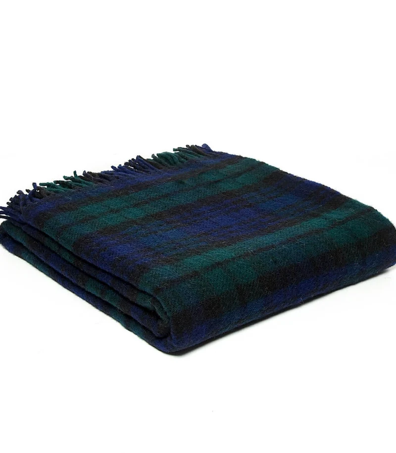 Plaid Pure Laine Écossais Black Watch 150 X 183 cm