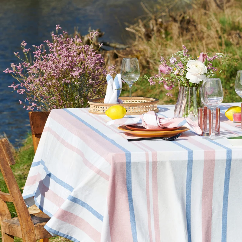 Linge de table rayé - 100% coton