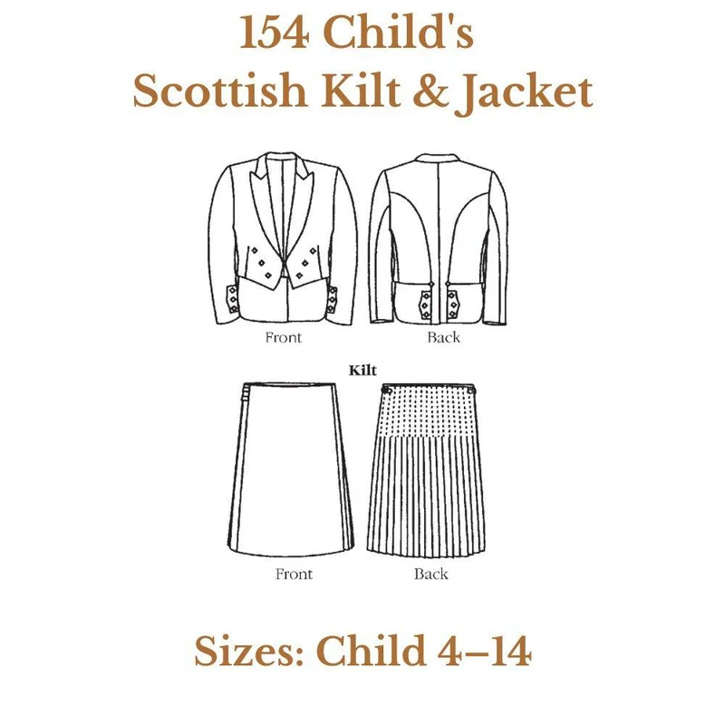 PATRON DE COUTURE PDF | 154 Kilt et veste écossais pour enfant | Folkwear