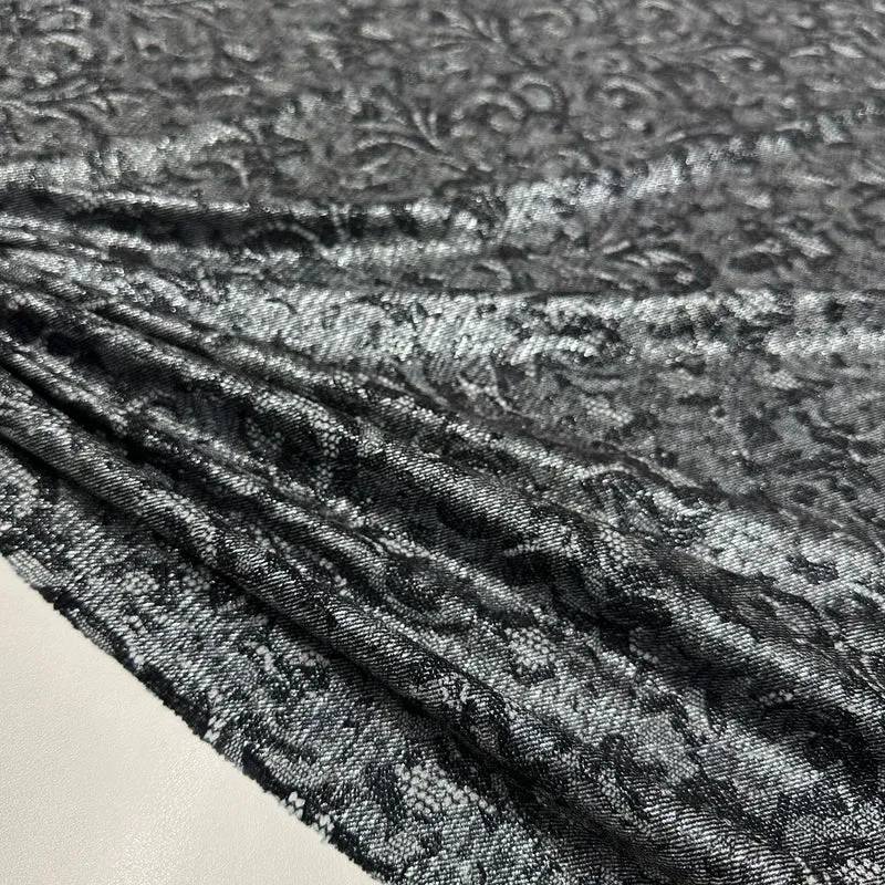 Tissu Plissé - Motif Dentelle Métallisé, Divaia