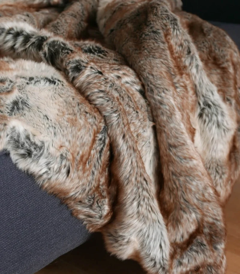 Plaid Fausse Fourrure Luxe Renard 150 X 200 cm