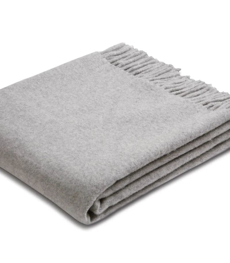 Plaid 100% Pure Laine Gris - Collection CAPRI