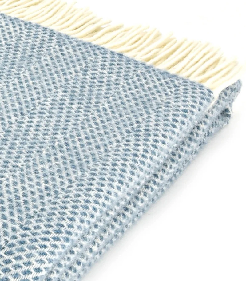Plaid 100% Laine Beehive Bleu 150 X 183 cm