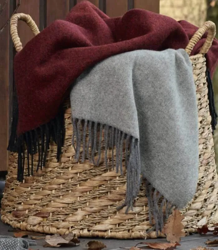 Plaid Cachemire Reversible Gris 130 x 170 cm - Collection VENICE