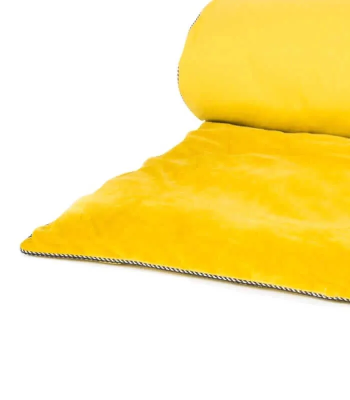 Edredon Bout de lit Velours Jaune 85X200cm