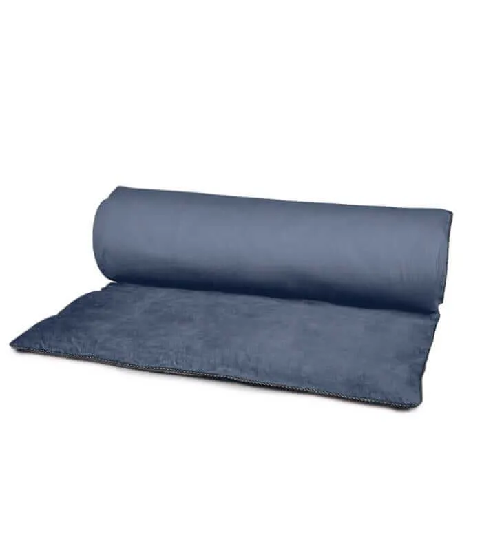 Edredon Bout de Lit Velours Bleu 85X200cm