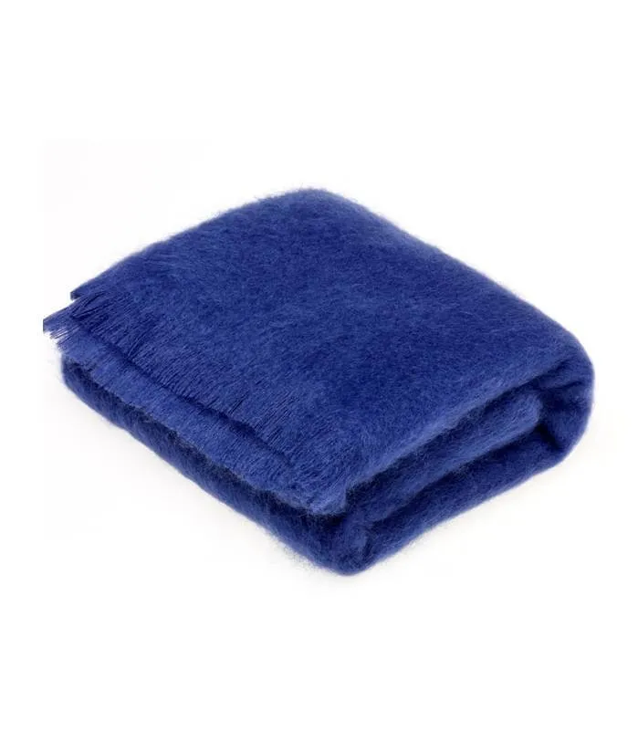 Plaid Mohair Bleu Nuit Luxe 140 X 180 cm