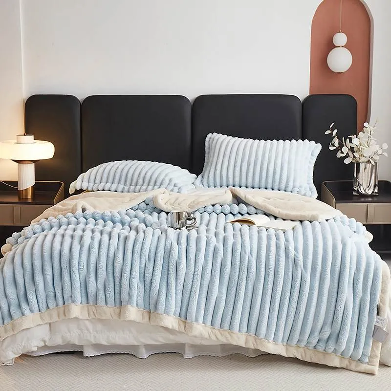 Couverture Polaire Plaid Fourrure Laine 700 g/m² Rose