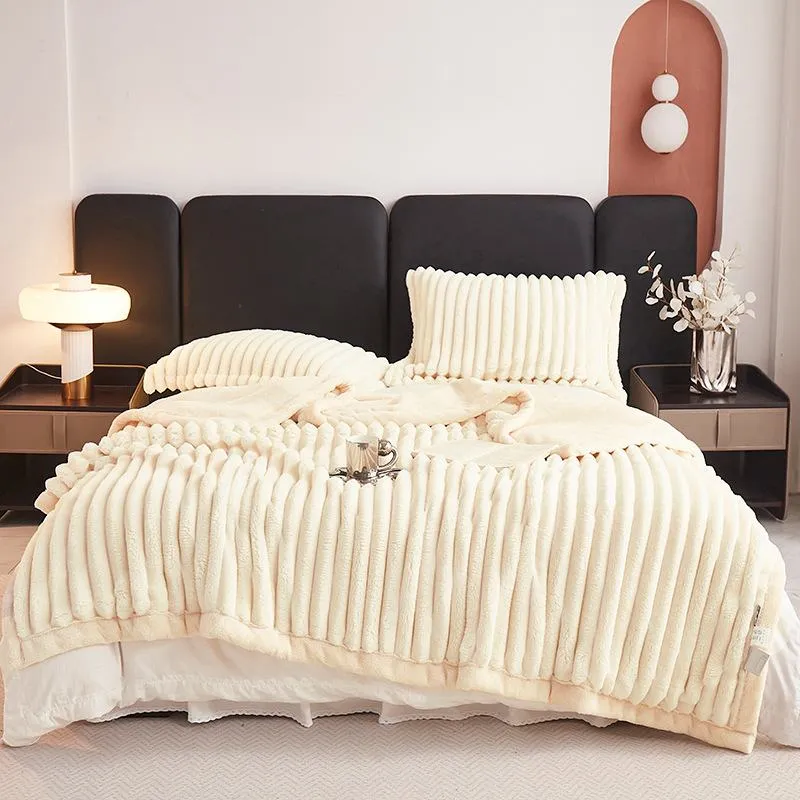 Couverture Polaire Plaid Fourrure Laine 700 g/m² Rose