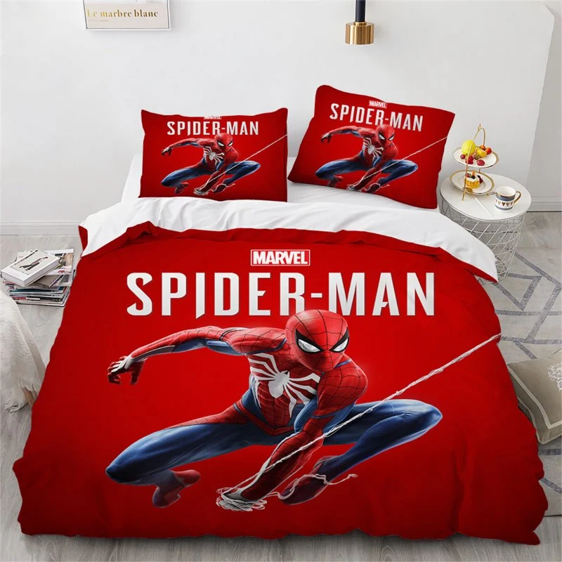 Housse de Couette et Deux Taies Spiderman Rouge