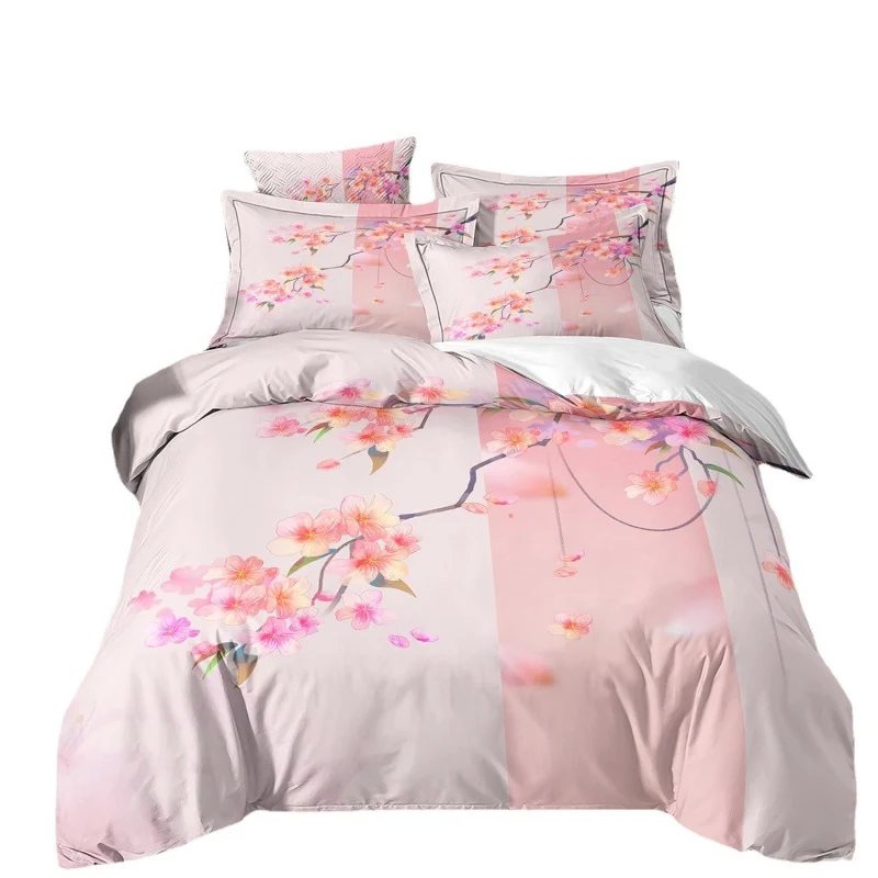 Housse de Couette et Deux Taies Sakura 240cm Rose