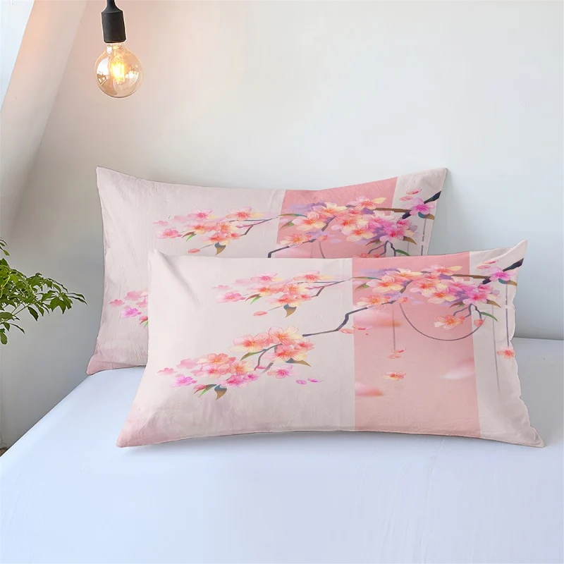 Housse de Couette et Deux Taies Sakura 240cm Rose