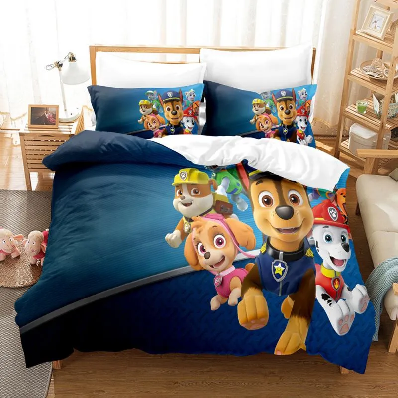 Housse de Couette et Deux Taies Pat Patrouille 3D Bleu 200cm