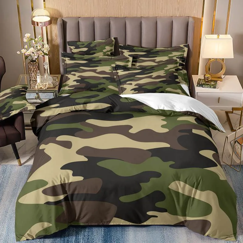 Housse de Couette et Deux Taies Camouflage